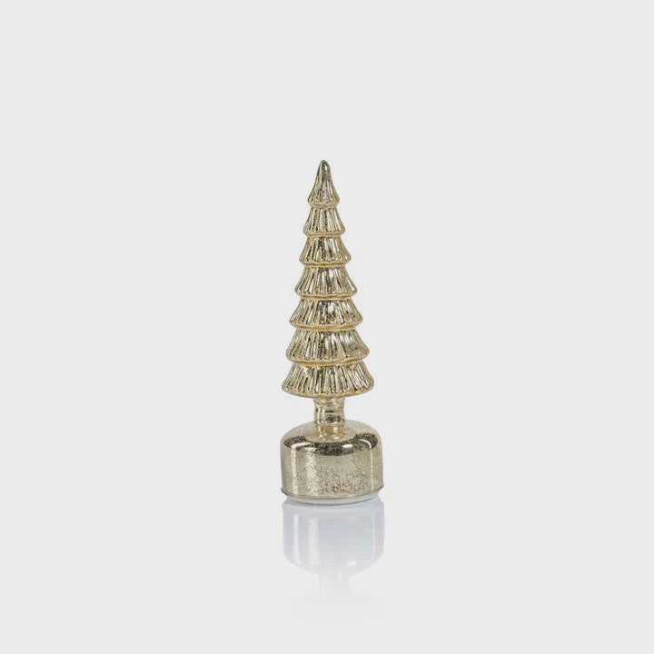 Alpine Rotating LED Tree - Antique Gold 11.75"