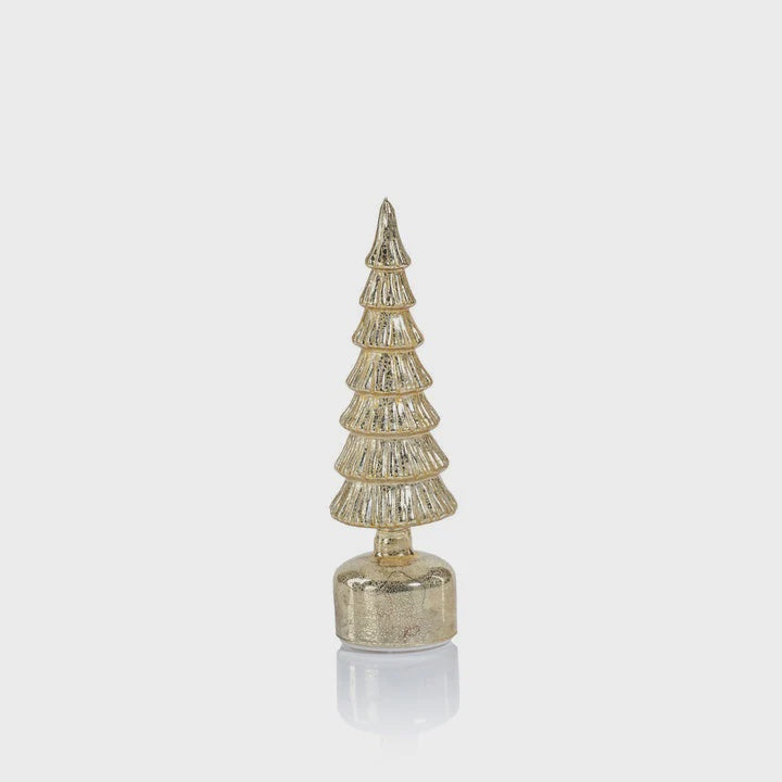 Alpine Rotating LED Tree - Antique Gold 13.00"