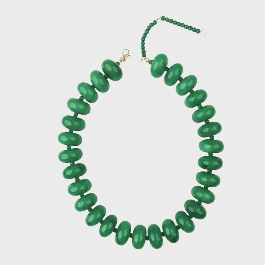 Bailey Chunky Beaded Necklace in Green