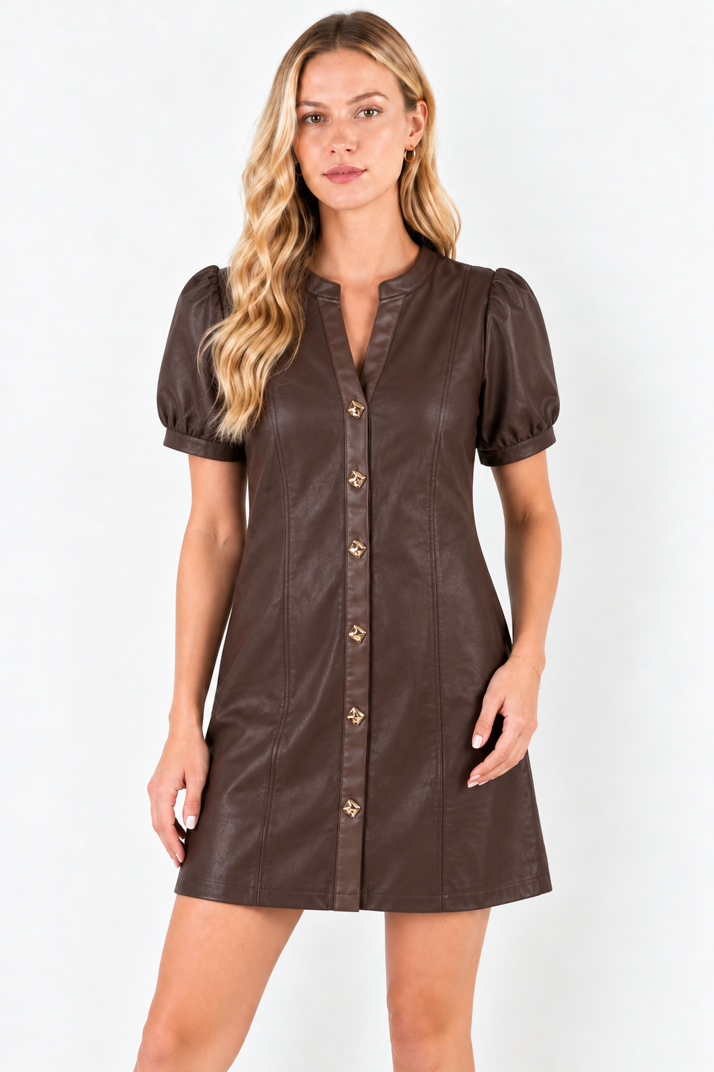 Time To Shine Brown Suede Mini Dress