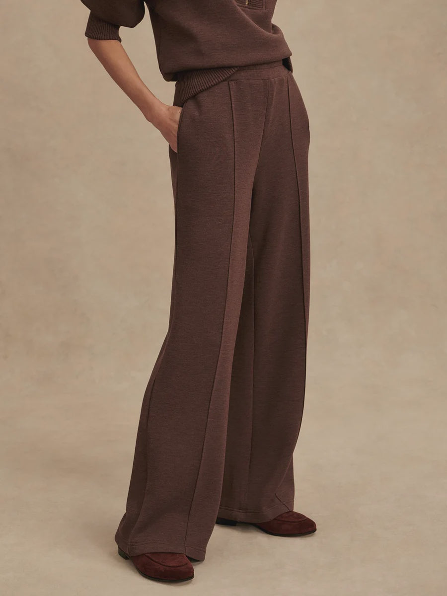 Varley The Wide-Leg Pant 30" in Coffee Bean Marl
