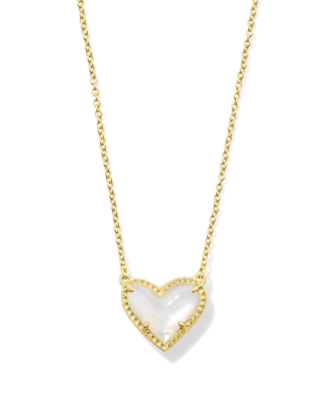 Kendra Scott Ari Heart Pendant Necklace in Ivory Mother of Pearl