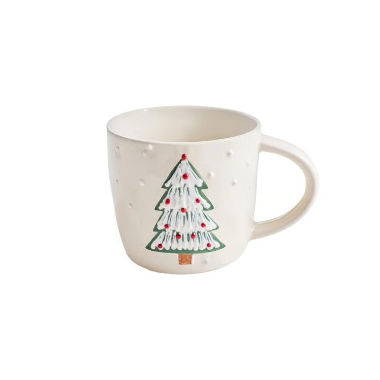 Mary Square Sculpted Mug in Winter Whimsy Tree