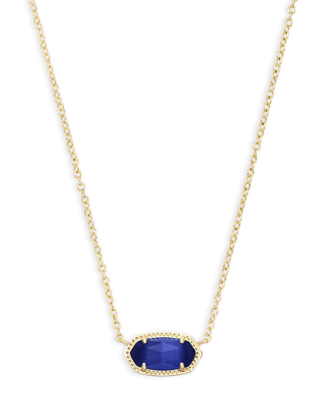 Kendra Scott Elisa Gold Pendant Necklace in Cobalt Cats Eye