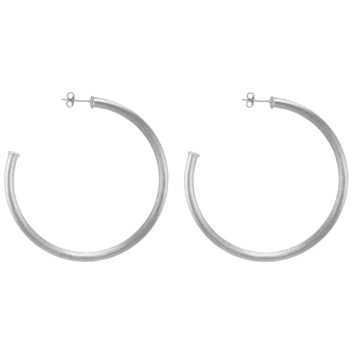 Shelia Fajl Everybody's Favorite Hoops in Brushed Silver