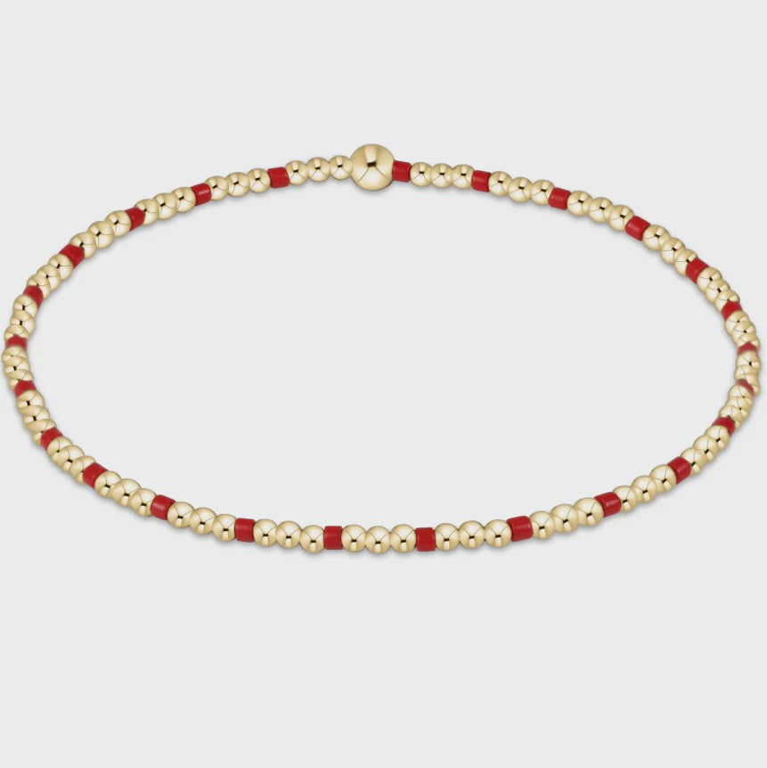Enewton Gameday Hope Sincerity Pattern 2mm Bead Bracelet- Bright Red