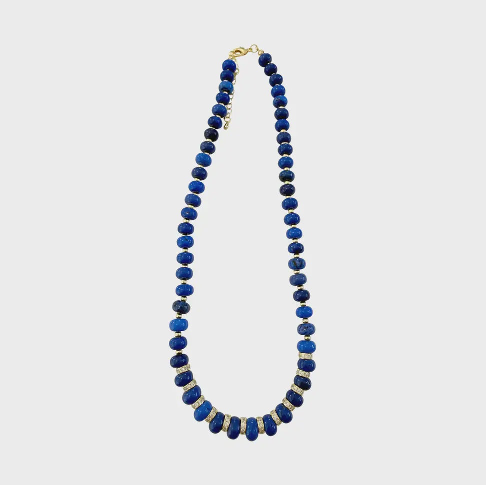 Harlow Beaded Necklace in Navy