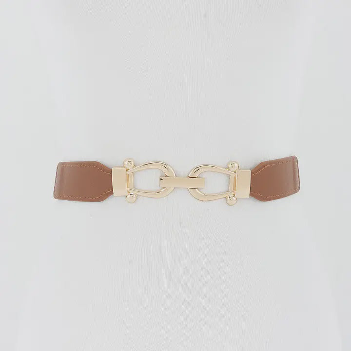 Horsebit Link Stretch Waist Belt