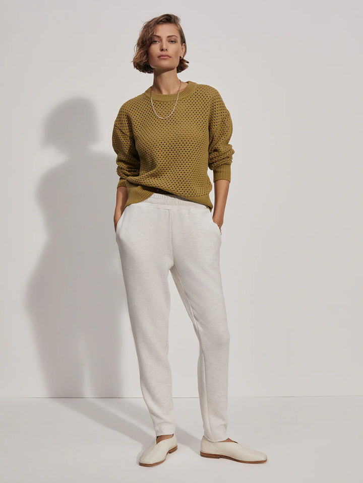 Varley The Slim Zip Hem Pant 29.5 in Ivory Marl