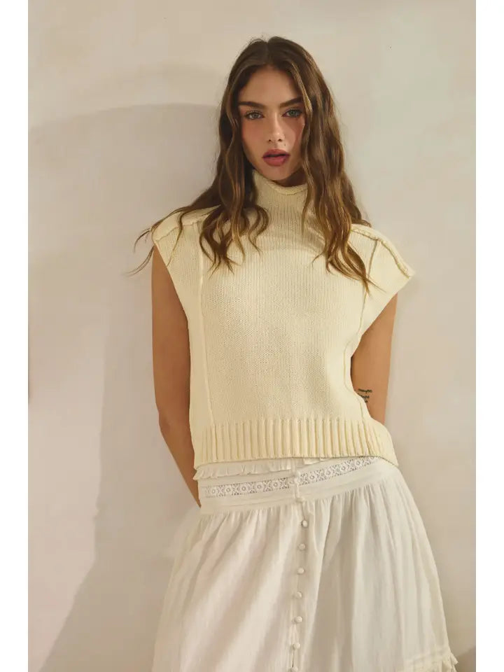 Yellow Mock Neck Sweater