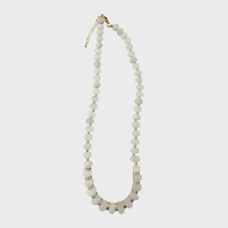 Harlow Beaded Necklace in White