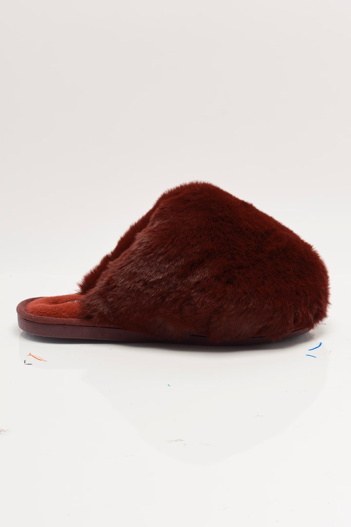 Free People Snowball Slipper in Cabernet Faux Fur