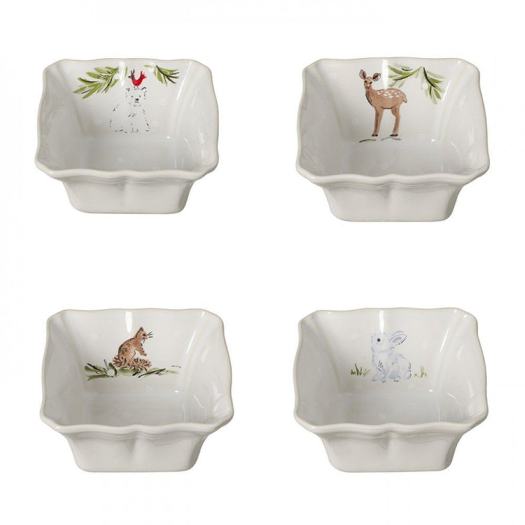 Casafina Deer Friends White Individual Square Bakers (4)
