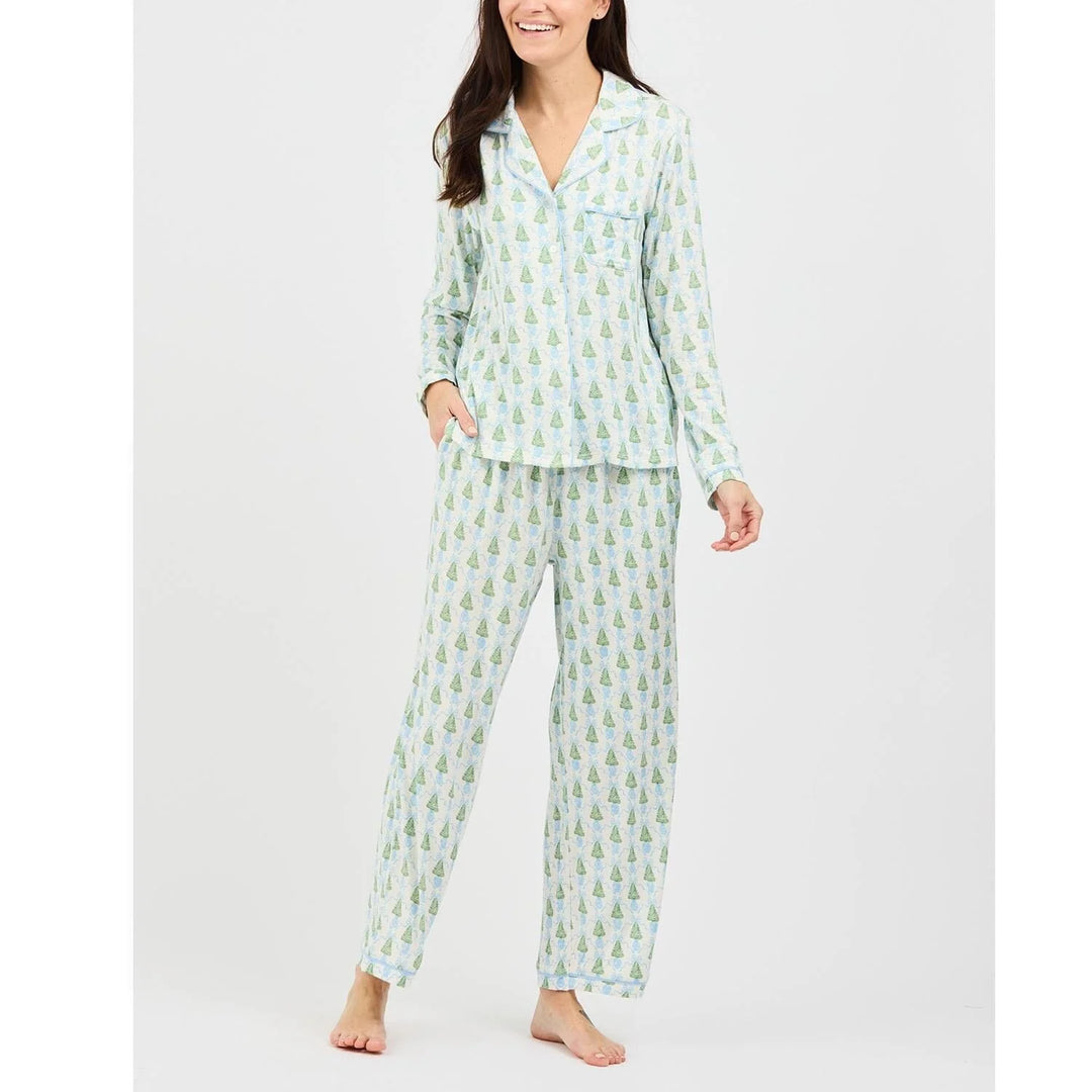 Charlotte Winter Pines Blue Pajama Set