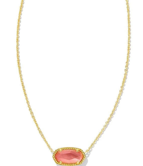 Kendra Scott Elisa Necklace in Gold Coral Mother Of Pearl