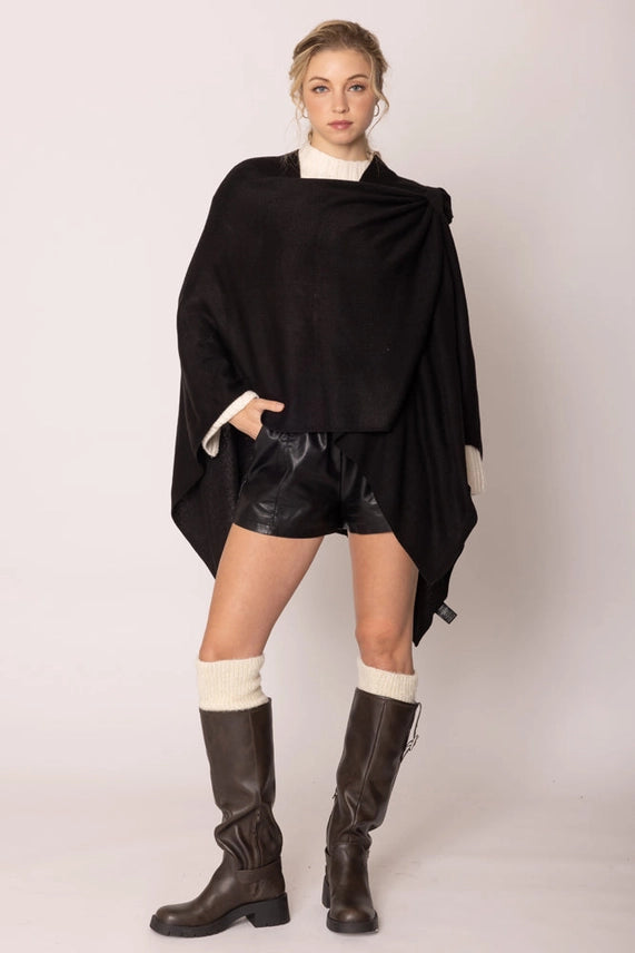 All Black Pull Through Shawl