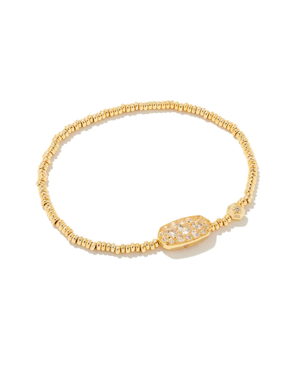 Kendra Scott Grayson Crystal Stretch Bracelet in Gold White Crystal