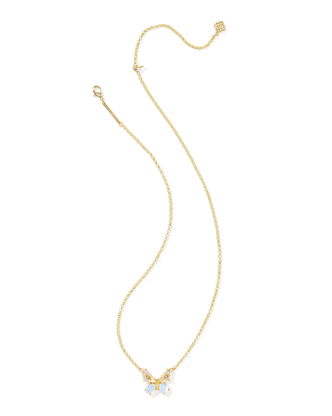 Kendra Scott Bianca Butterfly Necklace Gold Iridescent White Mix