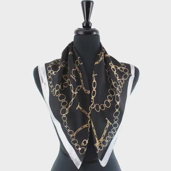 Renata Lightweight Square Scarf in Black