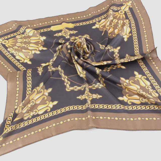 Baroque Belle Square Scarf in Brown