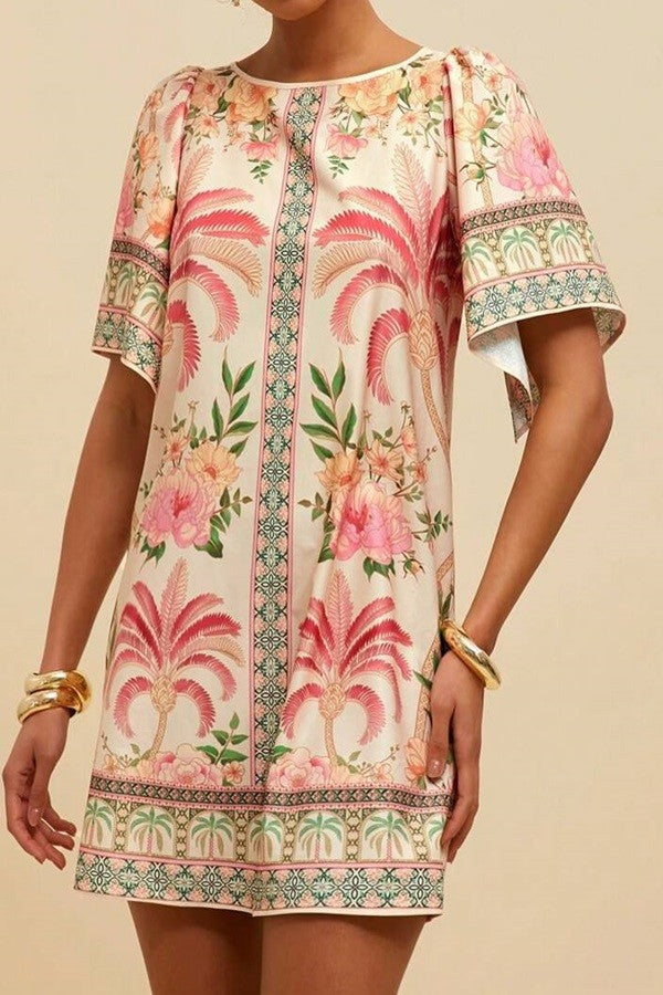 Count Your Blessing Multi Printed Cream Dress