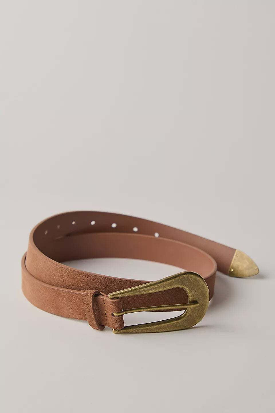 Free People Cannon Suede Belt in Cognac