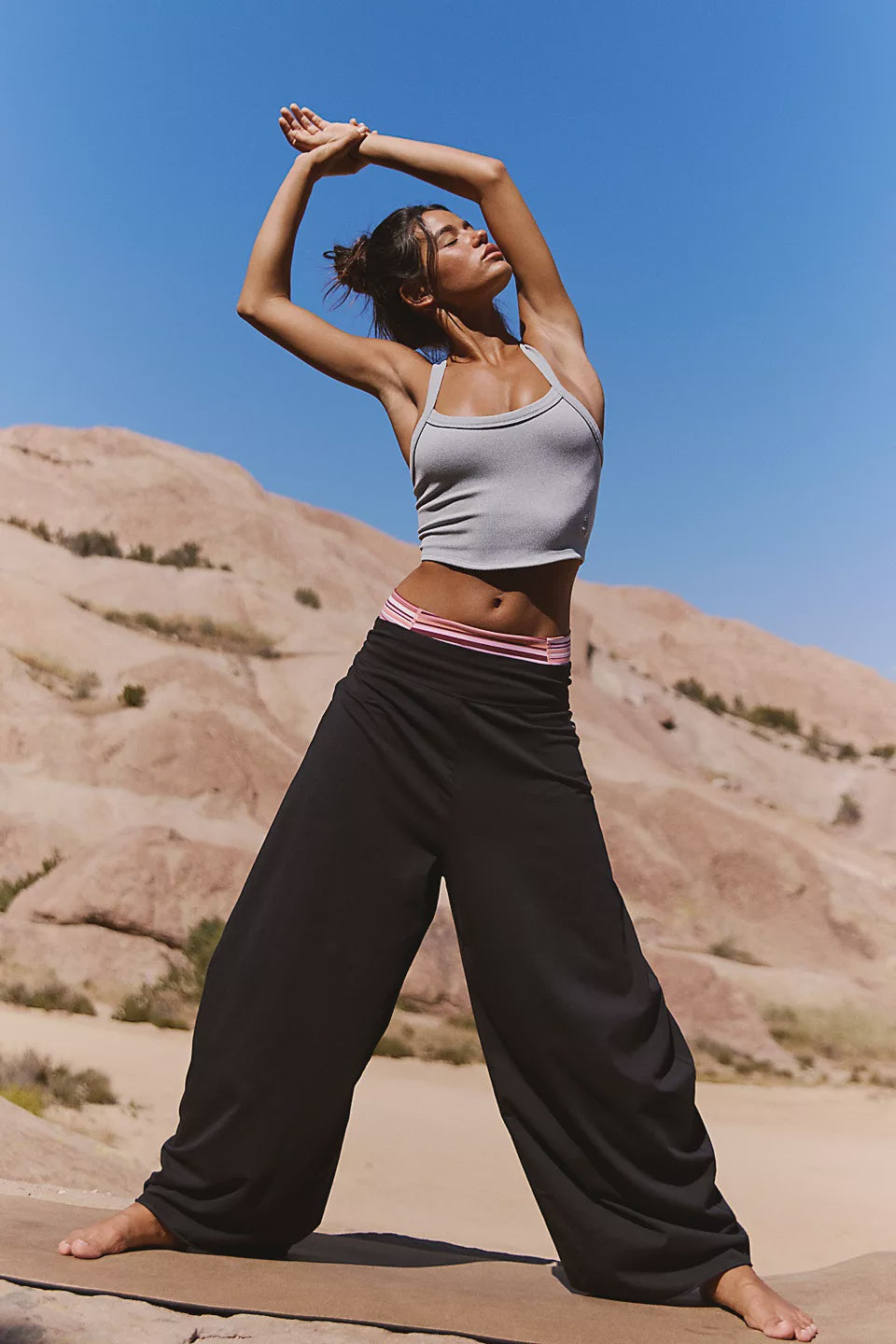 Free People Hot Shot Easy Pants in Solid Black