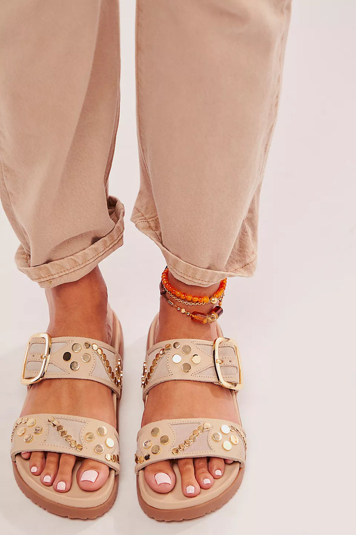 Free People Revelry Studded Sandals in Plaster