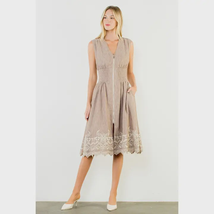 Go Time Brown Midi Dress