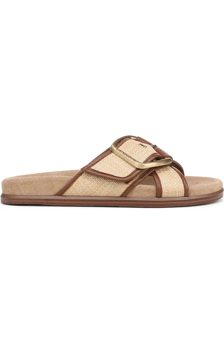 Sam Edelman Darla Slide Sandal in Bleached Beechwood/ Cognac