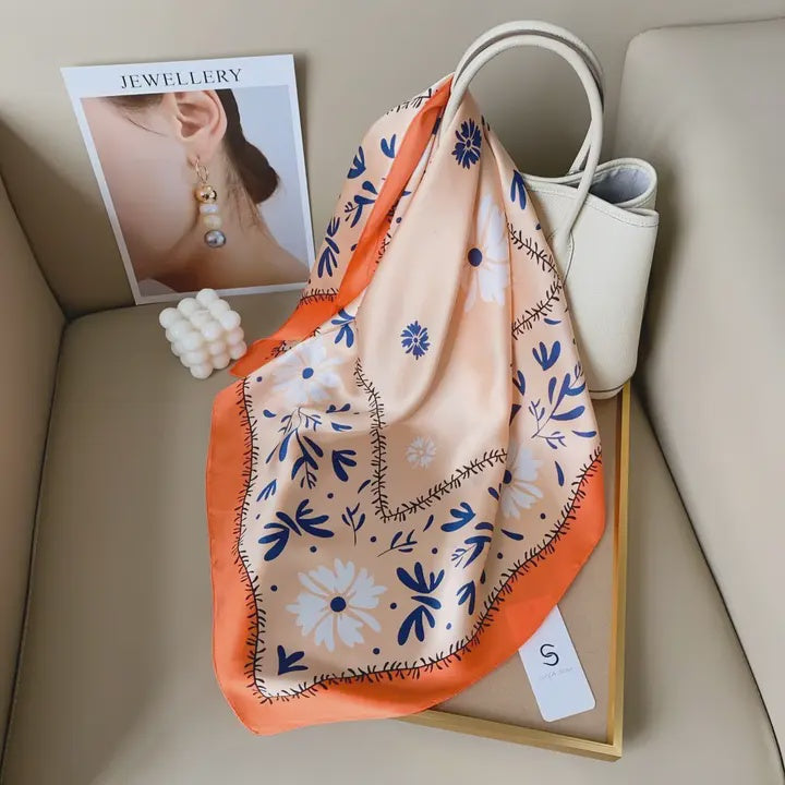 Lightweight Square Scarf in Orange