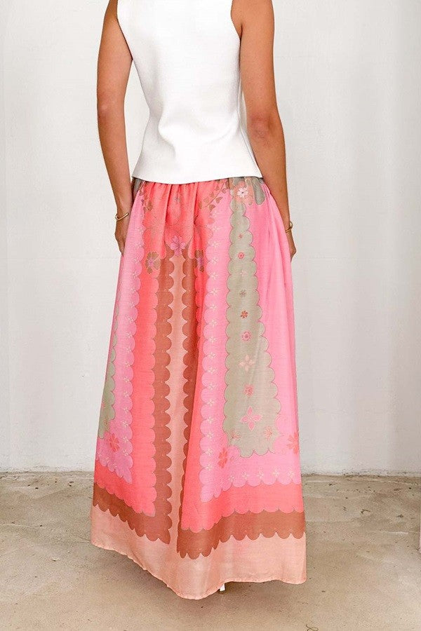 Waves Of Paradise Printed A-Line Skirt