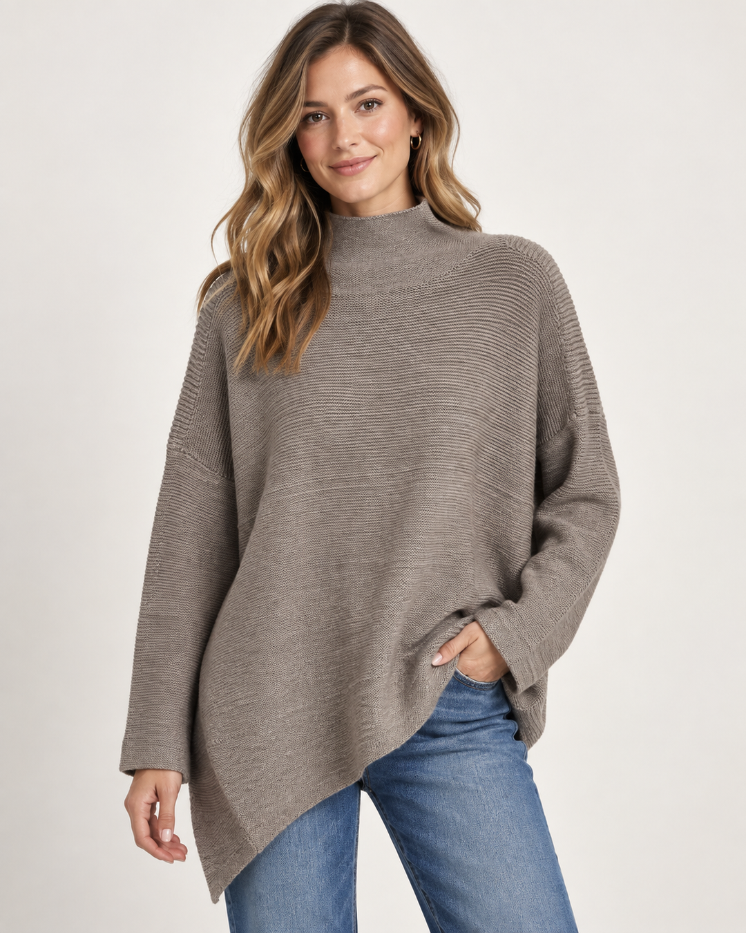 Boho Sweater in Heather Brown