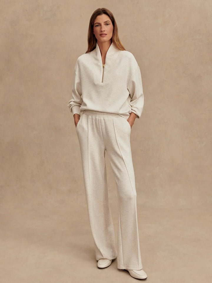 Varley The Wide Leg Pant 28" in Ivory Marl