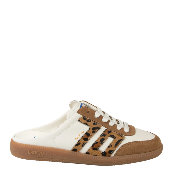 Back 70 EASTER Backless Sneakers in WHITE LEOPARD