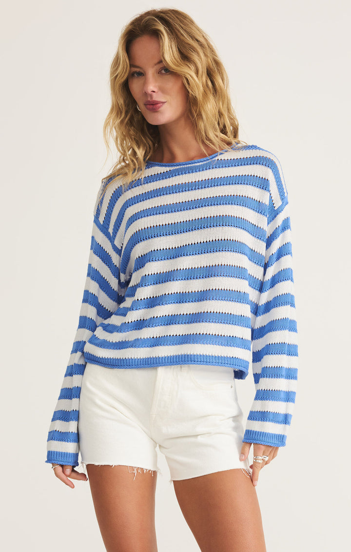 Z Supply Prado Stripe Sweater in Bay Blue