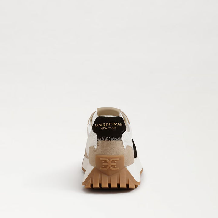 Sam Edelman Langley Lace Up Sneaker in White/Tan/Black Suede