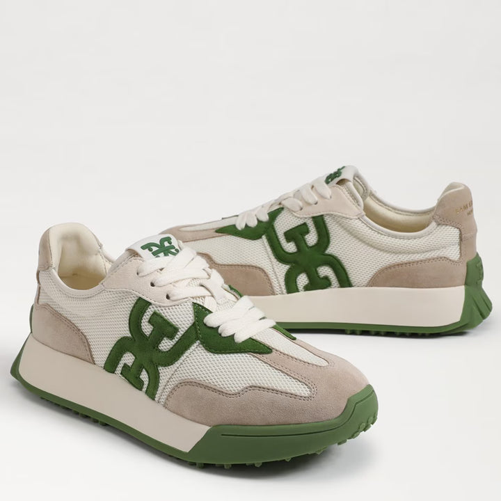 Sam Edelman Langley Lace Up Sneaker in Green Multi Suede