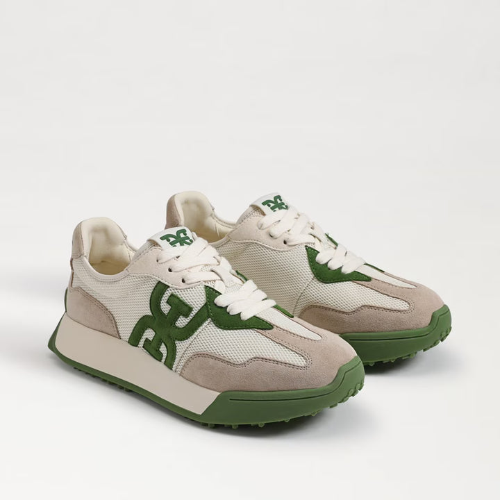 Sam Edelman Langley Lace Up Sneaker in Green Multi Suede
