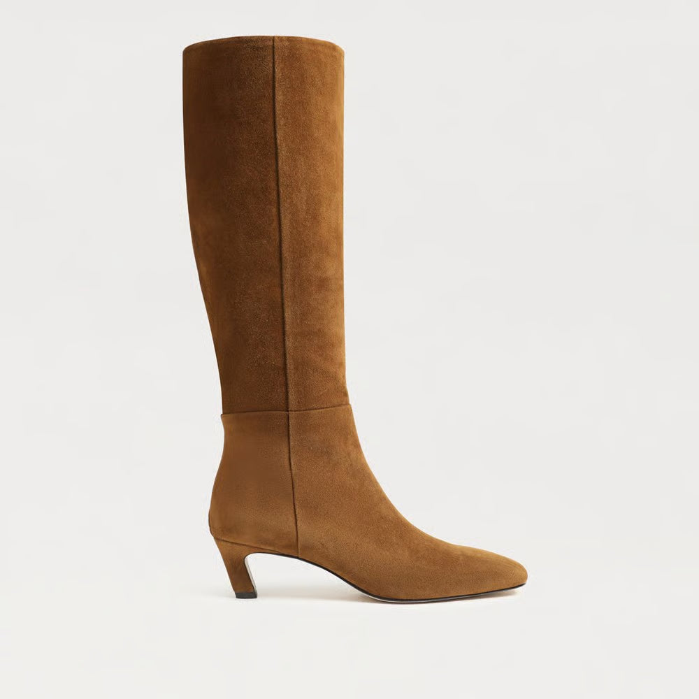Sam Edelman Perla Wide Calf Knee High Boot in Warm Nutmeg Suede