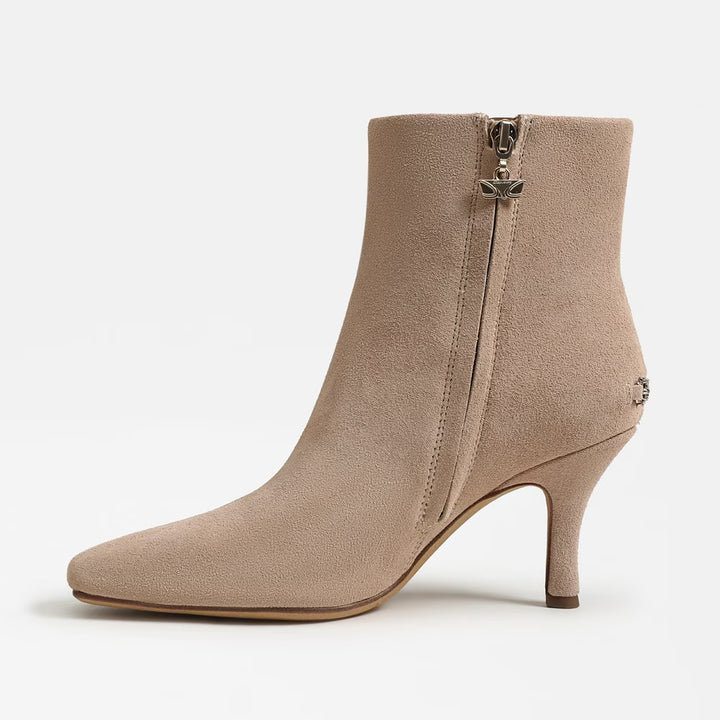Circus NY by Sam Edelman Laura Kitten Heel Bootie in Warm Oat Suede