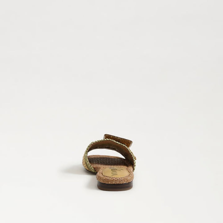 Sam Edelman Bambi Slide Sandal in Washed Sage/Multi Faux Raffia
