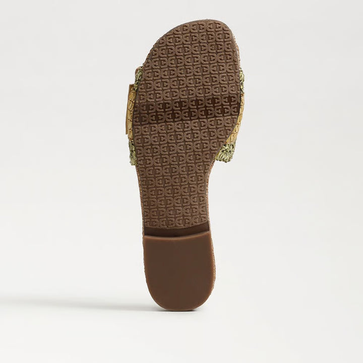 Sam Edelman Bambi Slide Sandal in Washed Sage/Multi Faux Raffia