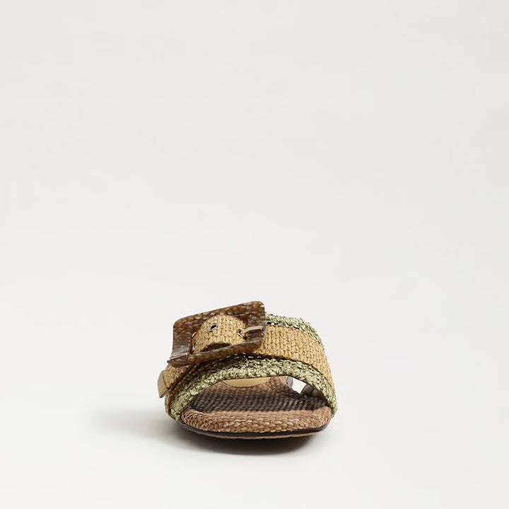 Sam Edelman Bambi Slide Sandal in Washed Sage/Multi Faux Raffia