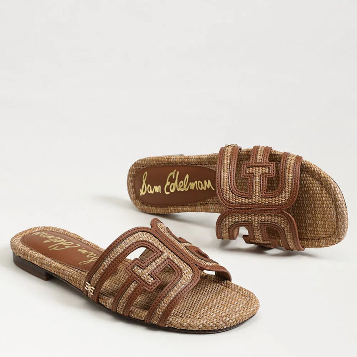 Sam Edelman Bay Sandal in Multi Tan Raffia