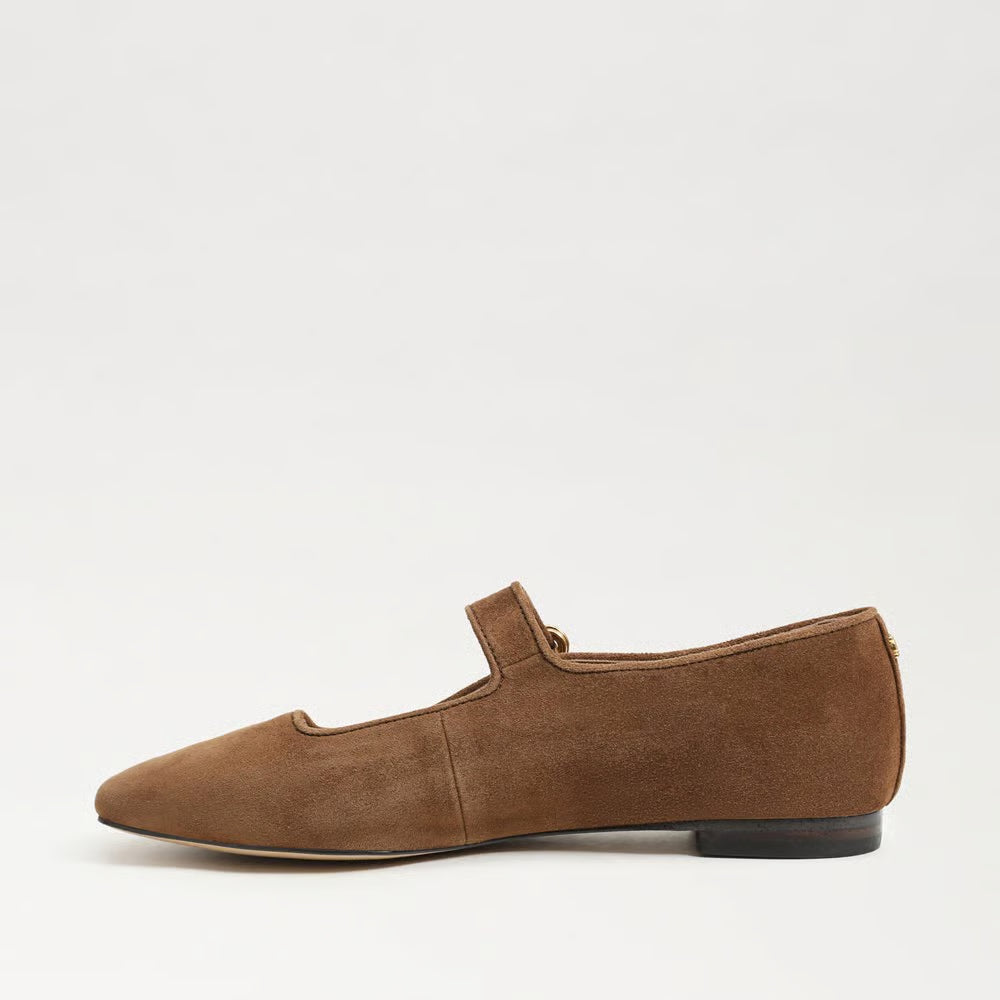 Sam Edelman  Michaela Mary Jane Flat in Warm Nutmeg Suede
