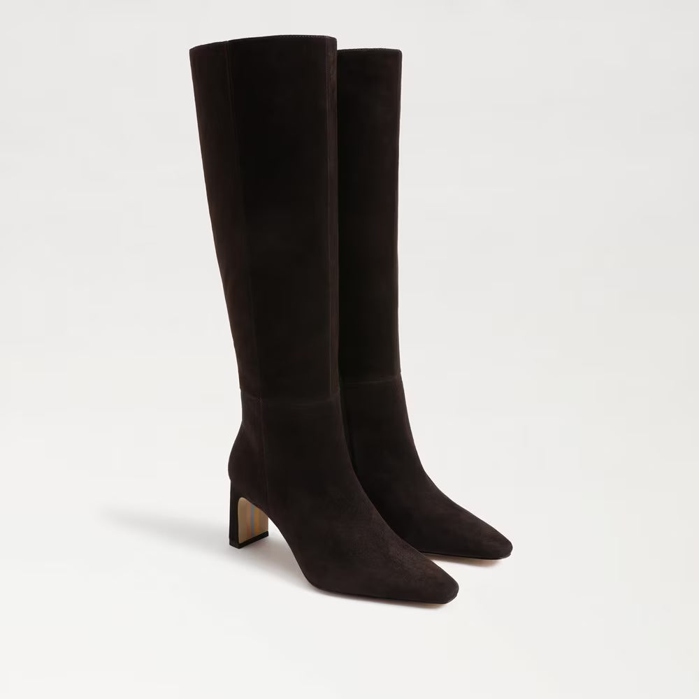 Sam Edelman Sylvia Knee High Boot in Chocolate Brown Suede