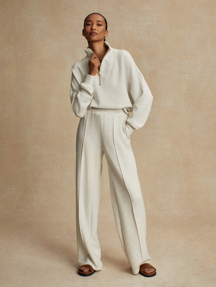 Varley The Wide Leg Pant 30" in Ivory Marl