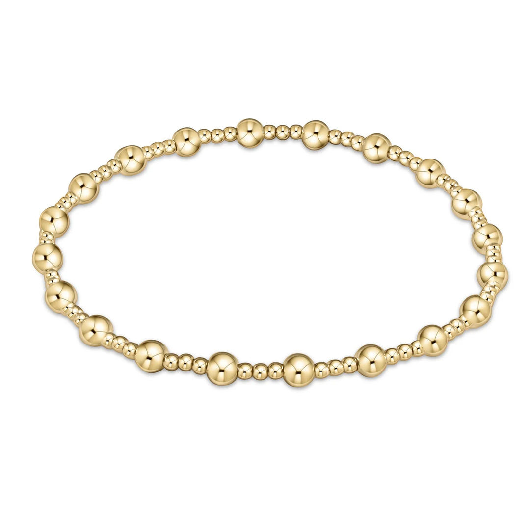 enewton egirl classic sincerity pattern 4mm bead bracelet- gold