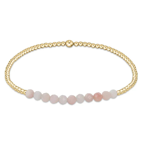 Enewton Gold Bliss 2mm Bead Bracelet in pink Opal